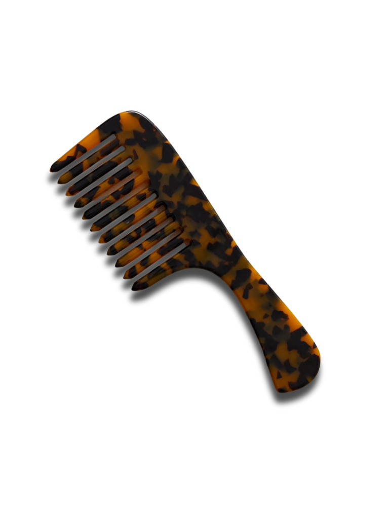 Wide Tooth Handle Acetate Hair Comb | Eco-Friendly: Blonde