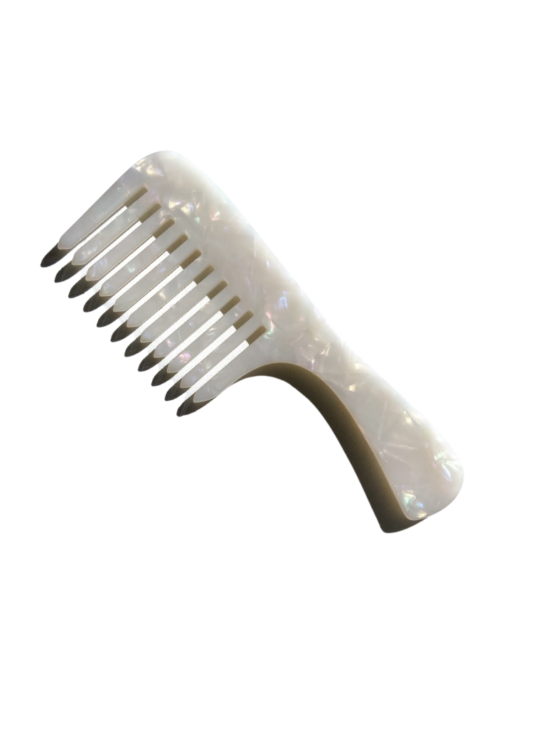 Wide Tooth Handle Acetate Hair Comb | Eco-Friendly: Blonde
