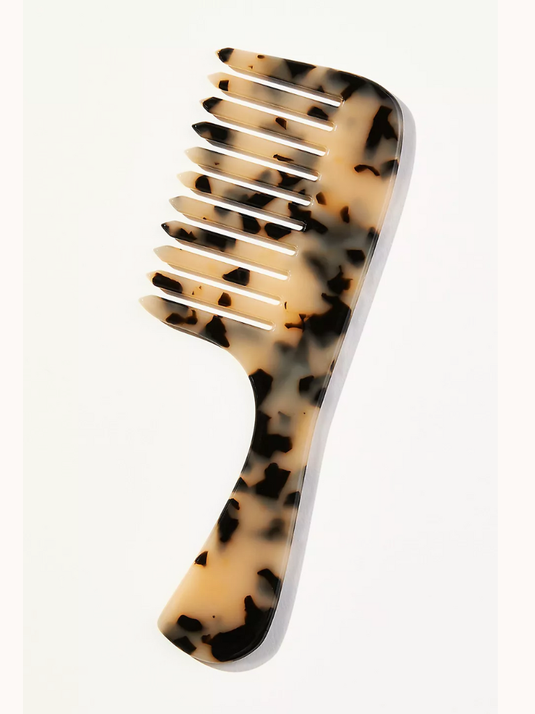 Wide Tooth Handle Acetate Hair Comb | Eco-Friendly: Blonde